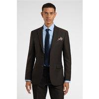 Racing Green Regular Fit Brown Birdseye Men's Suit Jacket