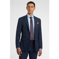 Racing Green Regular Fit Blue Tan Windowpane Stretch Men's Suit Jacket