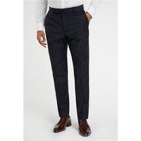 Racing Green Regular Fit Navy Blue Wool Stretch Men's Trousers