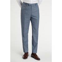 Racing Green Regular Fit Mid Blue Wool Men's Trousers
