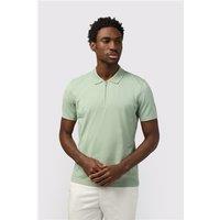Melka Sage Quarter Zip Jersey Regular Fit Polo, Egyptian Cotton, Green