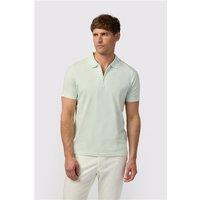 Melka Apple Green Quarter Zip Jersey Regular Fit Polo, Egyptian Cotton