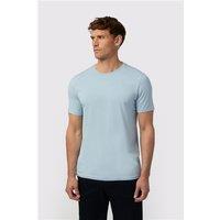 Melka Light Blue Crew Neck Regular Fit T-Shirt, Egyptian Cotton