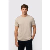 Melka Taupe Crew Neck Regular Fit T-Shirt, Egyptian Cotton, Grey