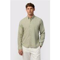 Melka Green Linen Mens Regular Fit Shirt, Long Sleeve