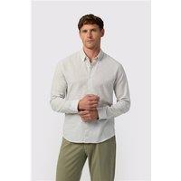 Melka Green Linen Mens Regular Fit Shirt, Long Sleeve
