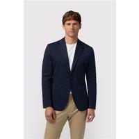 Melka Navy Blue Jersey Mens Slim Fit Blazer - Formal & Casual