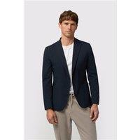 Melka Navy Blue Textured Mens Slim Fit Blazer - Formal & Casual