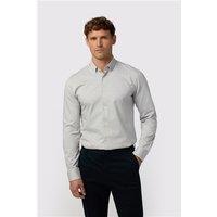 Melka Grey Mens Slim Fit Shirt, Long Sleeve
