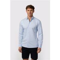 Melka Blue Mens Slim Fit Shirt, Long Sleeve