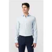 Limehaus Blue Mens Shirt, Long Sleeve, Slim fit, Stretch Fabric