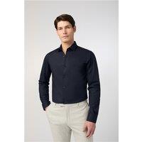 Limehaus Navy Blue Mens Shirt, Long Sleeve, Slim fit, Stretch Fabric