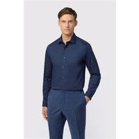 Limehaus Navy Blue Mens Shirt, Long Sleeve, Slim fit, Stretch Fabric