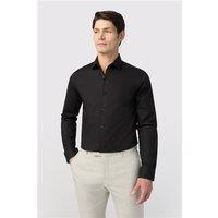 Limehaus Black Mens Shirt, Long Sleeve, Slim fit, Stretch Fabric