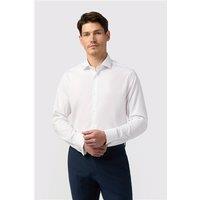 Alexandre White Mens Shirt, Long Sleeve, Double Cuff, Tailored Fit, Stretch Fabric