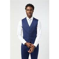 Alexandre Tailored Fit Italian Super 110's Blue Twill Waistcoat