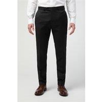 Alexandre Tailored Fit Italian Super 110's Black Twill Men's Trousers