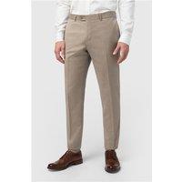 Alexandre Tailored Fit Italian Super 110's Stone Twill Men's Trousers, Beige