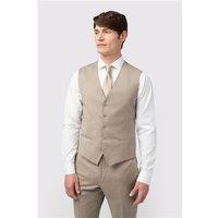 Alexandre Tailored Fit Italian Super 110's Stone Twill Waistcoat