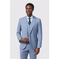 Alexandre Tailored Fit Italian Blue Windowpane Men's Suit Jacket