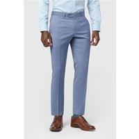 Alexandre Tailored Fit Italian Blue Windowpane Men's Trousers