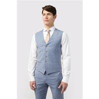 Alexandre Tailored Fit Italian Blue Windowpane Waistcoat