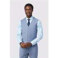Alexandre Tailored Fit Italian Blue Windowpane Waistcoat