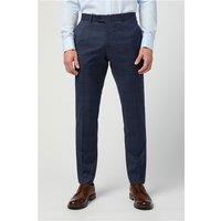 Alexandre Tailored Fit Italian Ink Check Men's Trousers, Navy