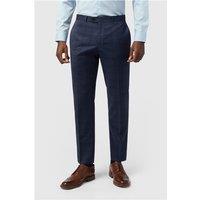 Alexandre Tailored Fit Italian Ink Check Men's Trousers, Navy