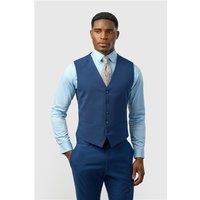 Limehaus Slim Fit Blue Stretch Waistcoat