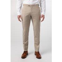Alexandre Tailored Fit Stone Chalkstripe Performance Men's Trousers, Beige