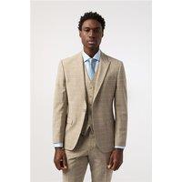 Alexandre Tailored Fit Performance Stone Blue Check Men's Suit Jacket