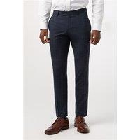 Alexandre Tailored Fit Dark Navy Blue Stone Check Men's Trousers