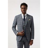 Alexandre Tailored Fit Performance Blue Seafoam Check Men's Suit Jacket