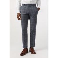 Alexandre Tailored Fit Blue Seafoam Check Men's Trousers, Green
