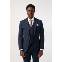 Alexandre Tailored Fit Performance Navy Blue Texture Men's Suit Jacket