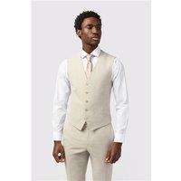 Alexandre Tailored Fit Stone Linen Waistcoat