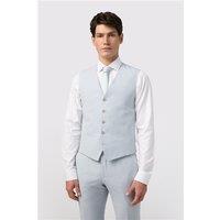 Alexandre Tailored Fit Soft Blue Linen Waistcoat