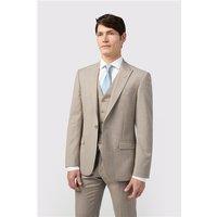 Alexandre Tailored Fit Italian Oatmeal Blue Check Men's Suit Jacket