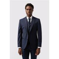 Alexandre Tailored Fit Performance Navy Blue Stripe Men's Suit Jacket