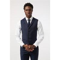 Alexandre Tailored Fit Navy Blue Stripe Waistcoat