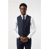 Alexandre Tailored Fit Navy Blue Stripe Waistcoat