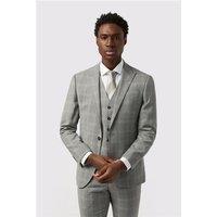 Alexandre Tailored Fit Performance Cool Grey Windowpane Check Men's Suit Jacket