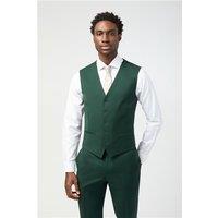 Alexandre Tailored Fit Italian Super 100'S Bottle Green Twill Waistcoat