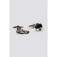 Silver Men's Suit Jacket Direct Football And Boot Cufflinks by Suit Direct