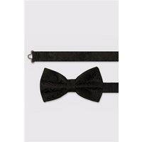 Limehaus Black Tonal Paisley Bow Tie Black