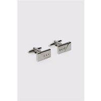 Limehaus Silver Crystal Rectangle Cufflinks
