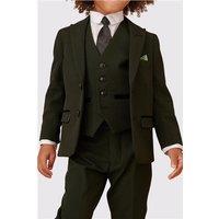 Marc Darcy Bromley Children's Olive Green Three Piece Men's Tailored Fit Suit Jacket for boys
