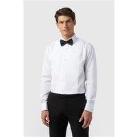 Alexandre White Mens Shirt, Long Sleeve, Double Cuff, Tailored Fit