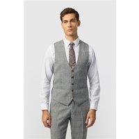 Marc Darcy Slim Fit Kris Silver Waistcoat